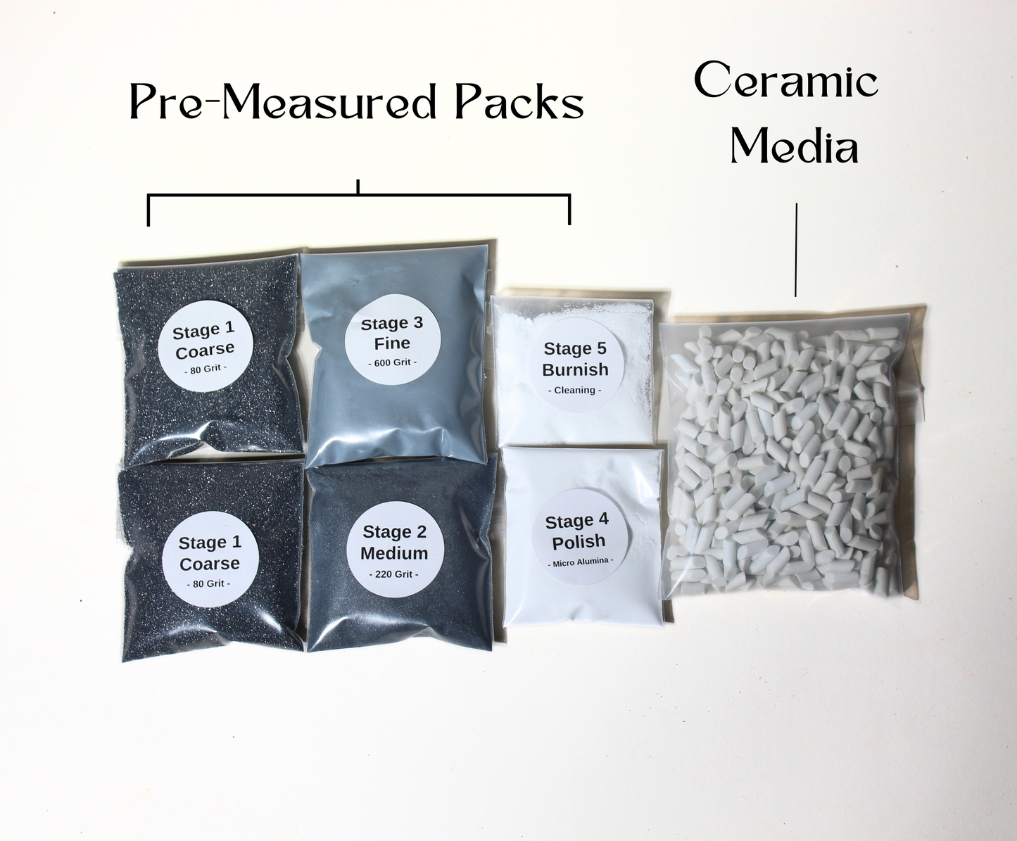 Refill Grit Kit | Pre-Measured for 3 LB Barrel Rock Tumbling
