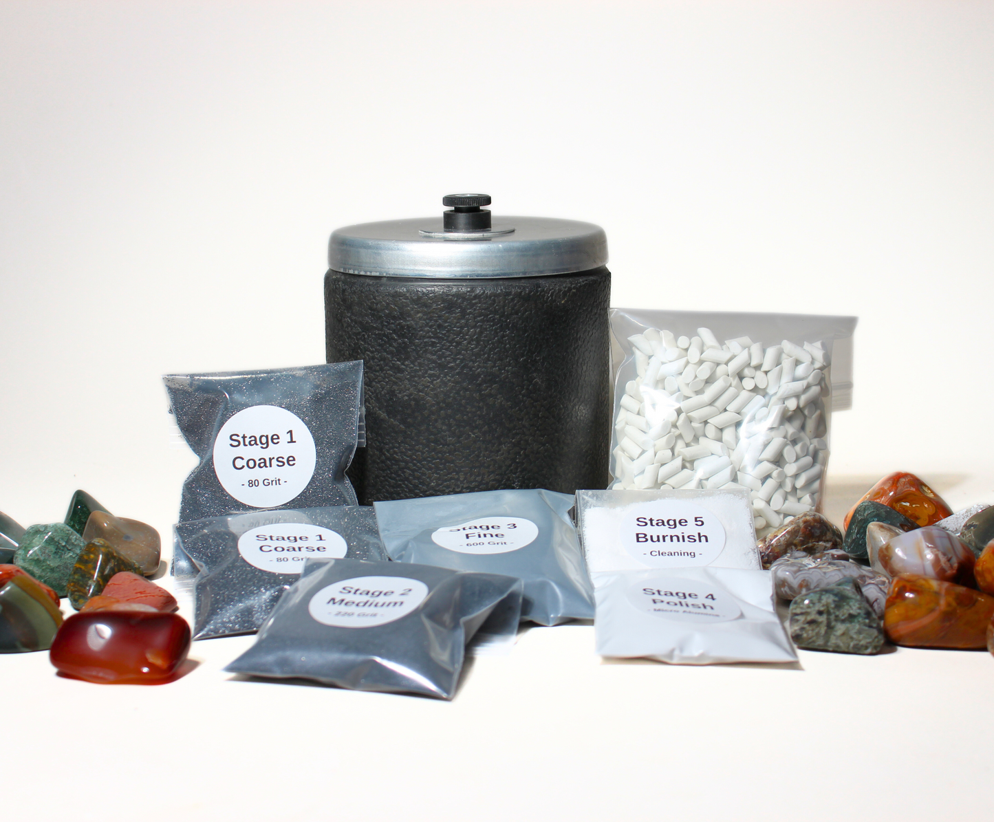 Refill Grit Kit | Pre-Measured for 3 LB Barrel Rock Tumbling
