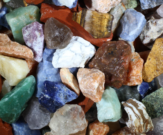 Brazil Mix | 10 Stone Rough Rock Mix | Tumbling Raw Rocks | Bulk Crystals