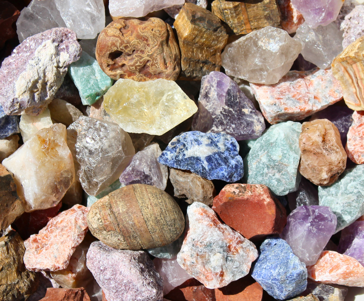 Brazil Mix | 10 Stone Rough Rock Mix | Tumbling Raw Rocks | Bulk Crystals