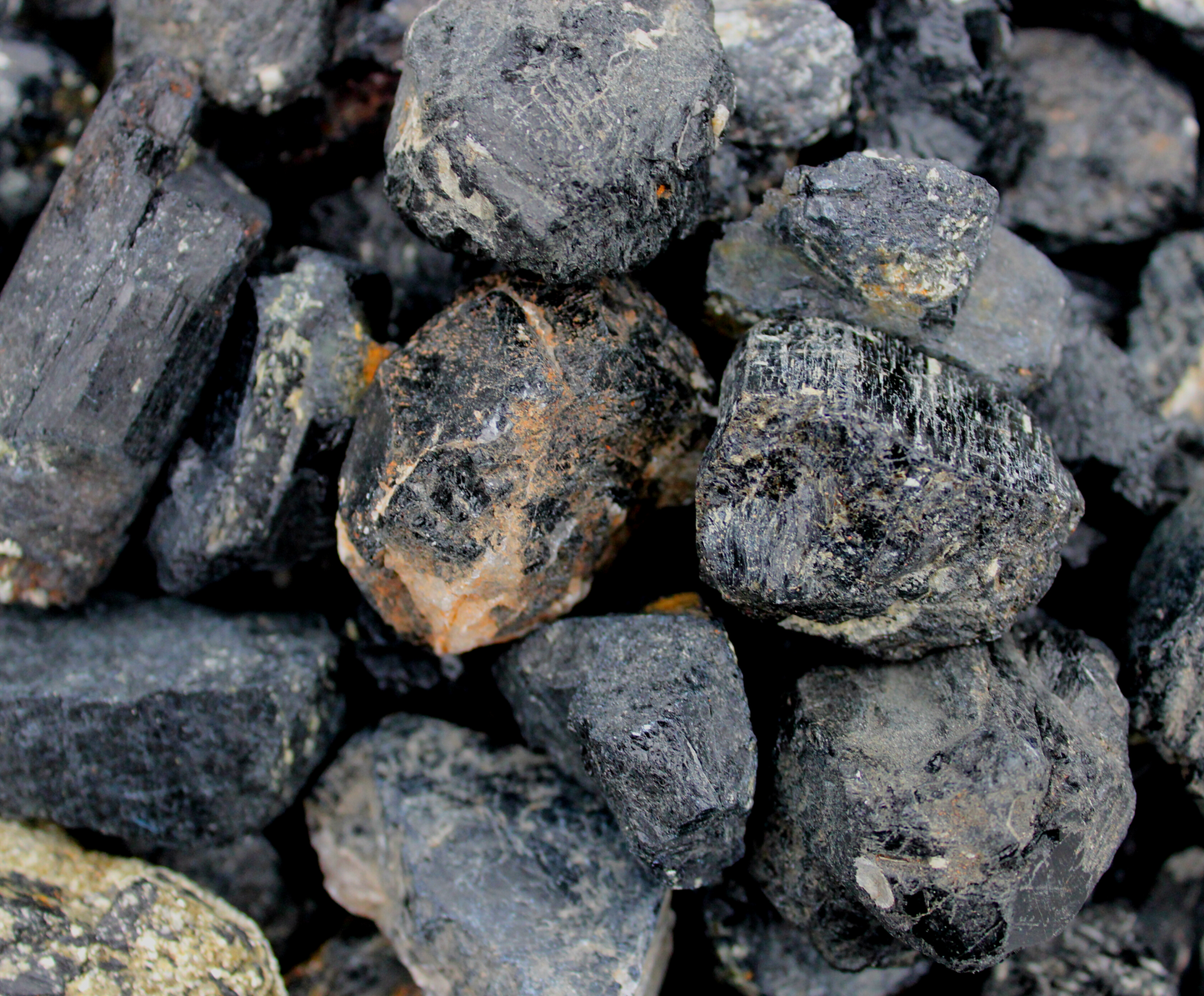 Black Tourmaline with Mica | Tumbling Rough