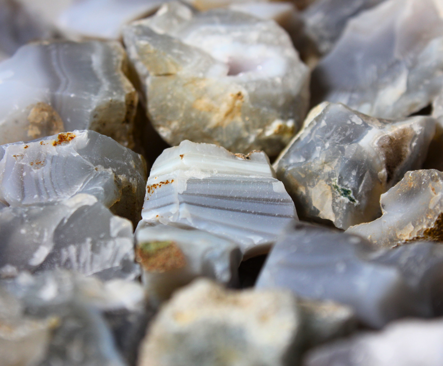 Blue Gray Agate | Tumbling Rough