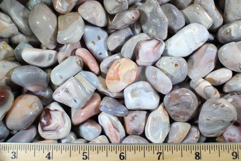 Pink Botswana Agate Tumbled Polished Stones 1"+ Large