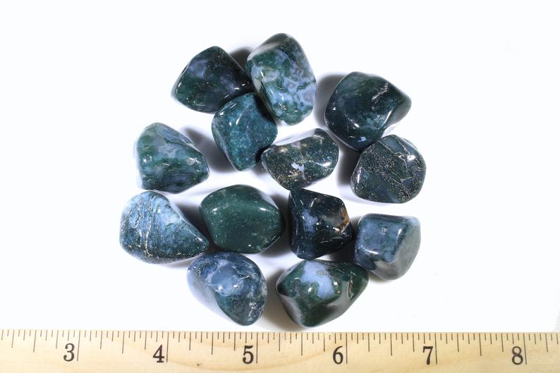 Moss Agate Tumbled Gemstones