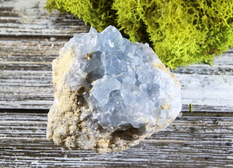 Celestite Crystal Cluster | Raw Blue Celestite Geode
