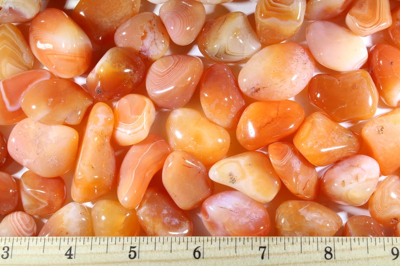 Banded Carnelian Tumbled Gemstones | Size: 1" - 1.5"
