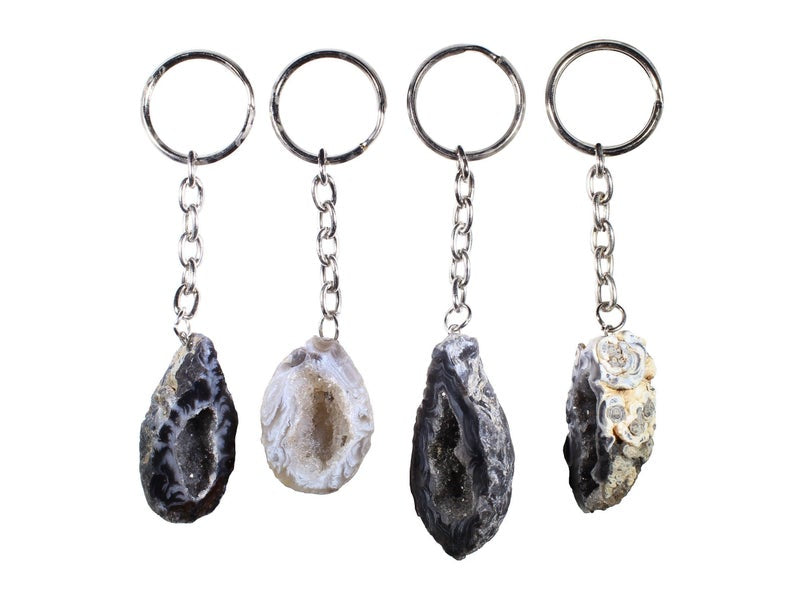 Oco Agate Geode Keychain - Mini Agates