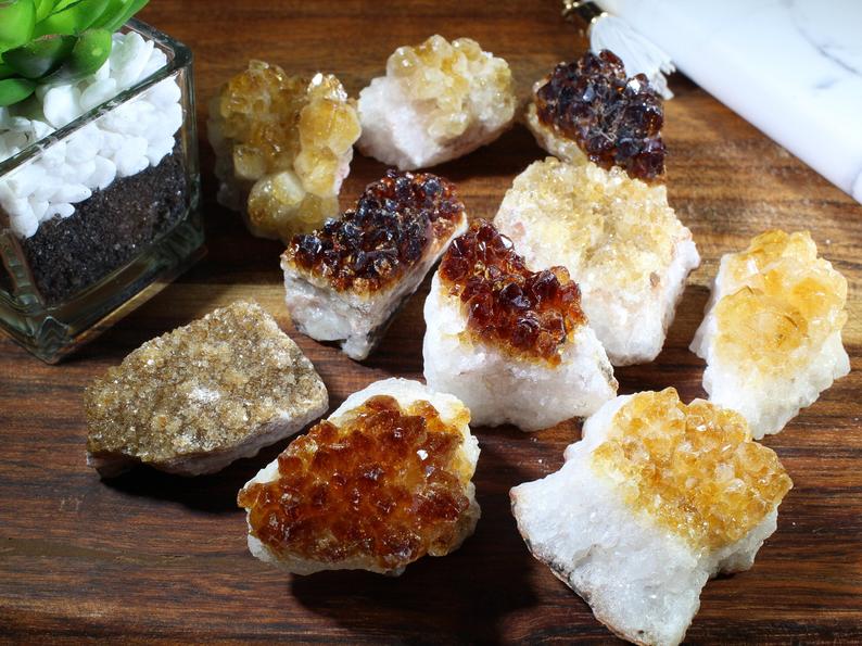 Citrine Crystal Clusters 1"-3" | Citrine Raw Quartz