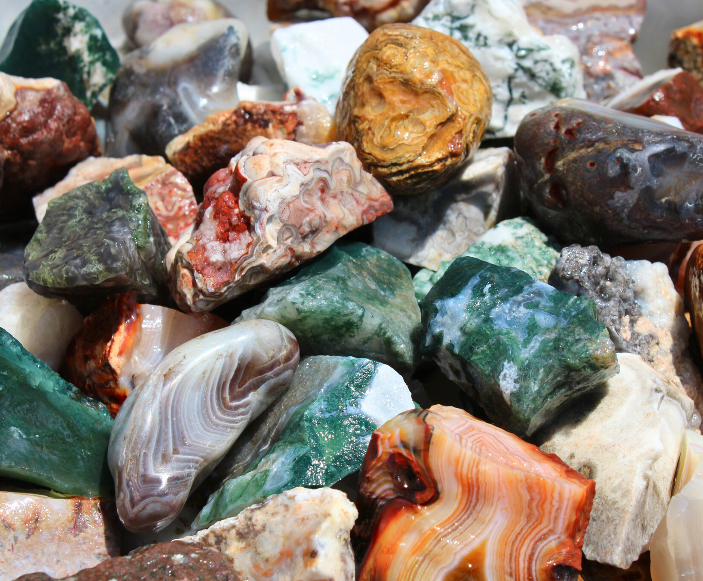 Agate Mix  | Tumbling Rough Rocks from Mexico, Brazil, South Africa, India | Raw Crystals