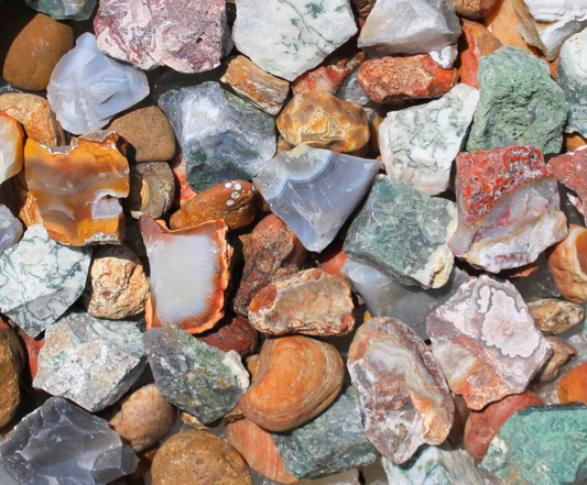 Agate Mix  | Tumbling Rough Rocks from Mexico, Brazil, South Africa, India | Raw Crystals