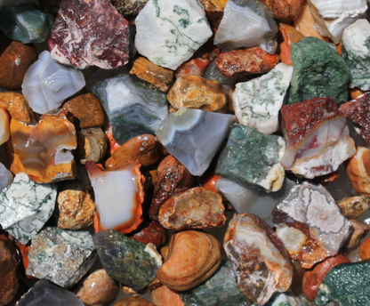 Agate Mix  | Tumbling Rough Rocks from Mexico, Brazil, South Africa, India | Raw Crystals