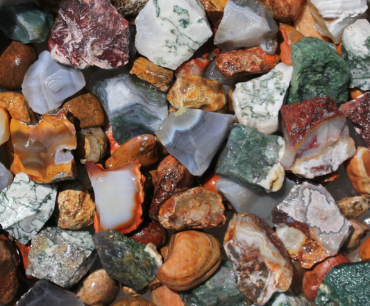 Agate Mix  | Tumbling Rough Rocks from Mexico, Brazil, South Africa, India