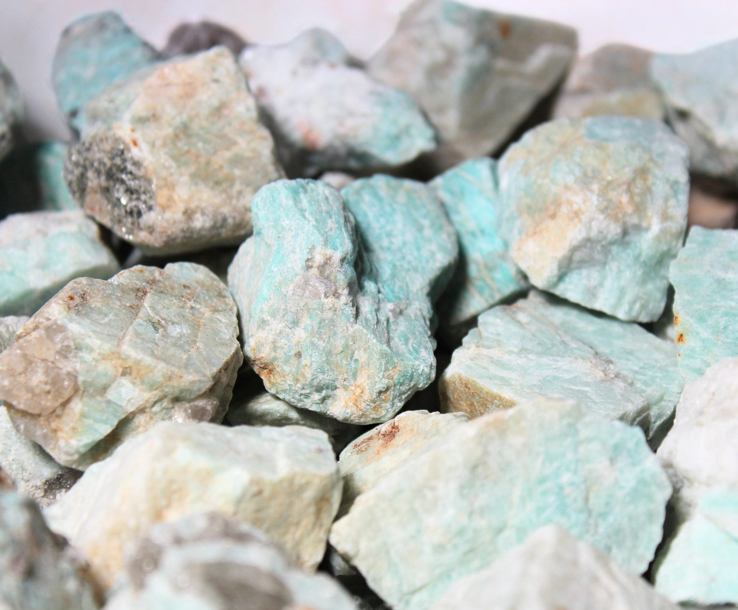 Amazonite | Tumbling Rough Rocks from Brazil | 1" - 2" Raw Crystals