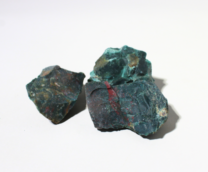 Green Bloodstone I Tumbling Rough Rocks from India I 1" - 2.5" Raw Crystals