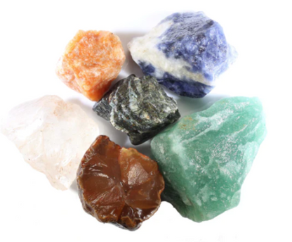 Brazil Mix | 10 Stone Rough Rock Mix | Tumbling Raw Rocks | Bulk Crystals
