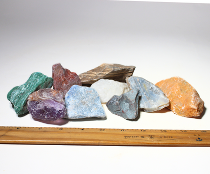 Brazil Mix | Large Tumbling Rough Rock Mix | 2" - 3" Raw Crystals