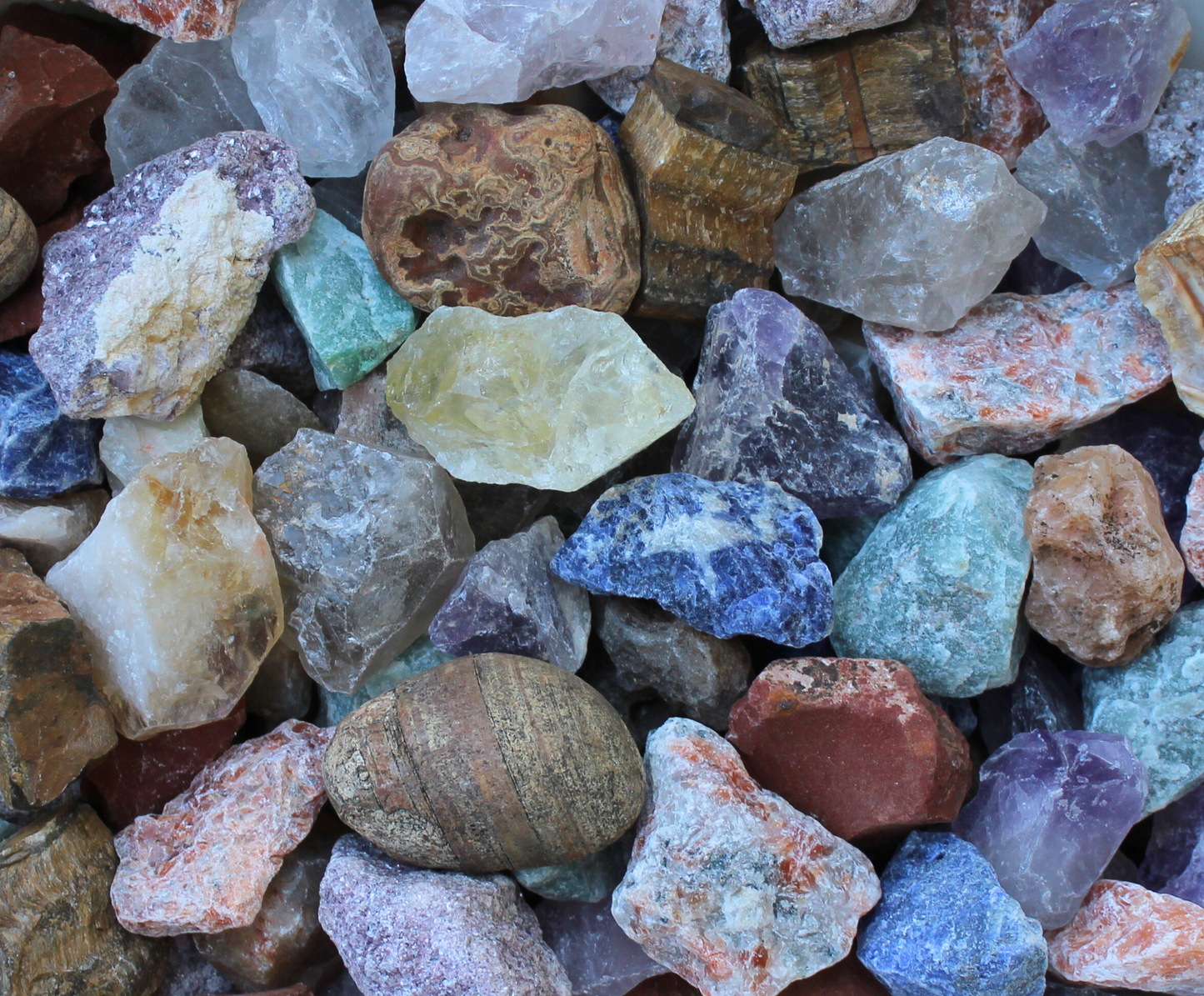 Brazil Mix | 10 Stone Rough Rock Mix | Tumbling Raw Rocks | Bulk Crystals