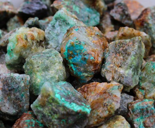 Chrysocolla | Tumbling Rough Rocks from Madagascar | 1" - 2" Raw Crystals