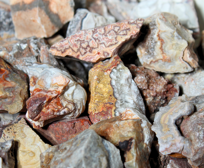 Crazy Lace Agate | Tumbling Rough Rocks from Mexico | 1" - 2.5" Raw Crystals