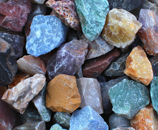 Brazil Mix | 15 Stone Large Tumbling Rough Rock Mix | 2" - 3" Raw Crystals