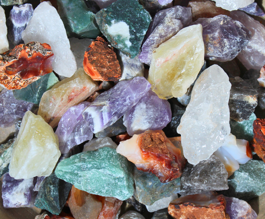 Quartz Mix - 11 Stone Tumbling Variety | 1” – 2” Raw Crystals