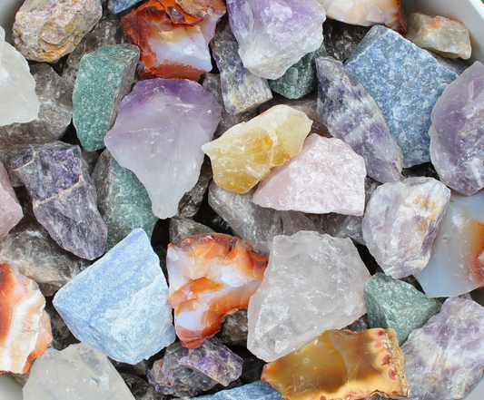 Quartz Mix | Large Tumbling 12 Stone Variety | 2" - 3" Raw Crystals