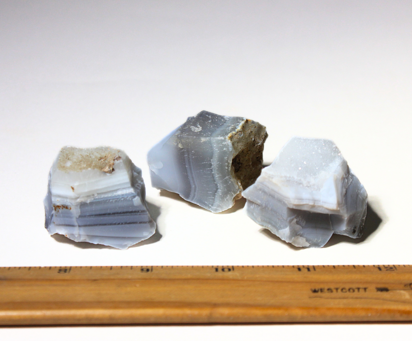 Blue Gray Agate | Tumbling Rough Rocks from Asia | Raw Crystals