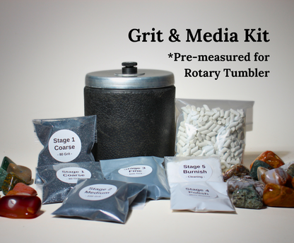 Rock Tumbling Grit Kit | Pre-Measured for Rotary Tumbler | Silicon Carbide and Aluminum Oxide