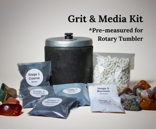 Rock Tumbling Grit Kit | Pre-Measured for Rotary Tumbler | Silicon Carbide and Aluminum Oxide
