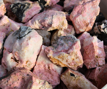 Rhodonite | Tumbling Rough Rocks from Peru | 2" - 4" Raw Crystals