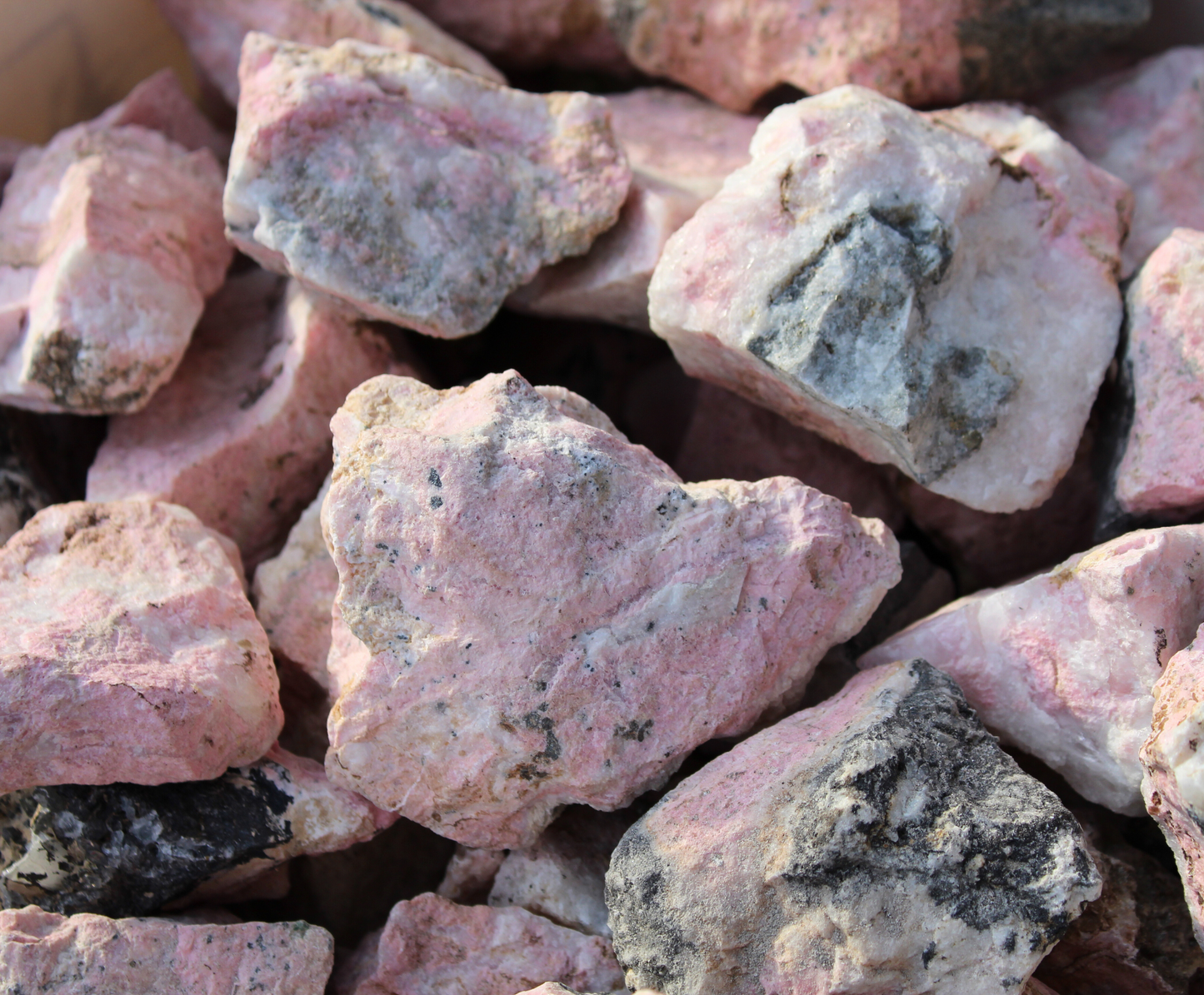 Rhodonite | Tumbling Rough Rocks from Peru | 2" - 4" Raw Crystals