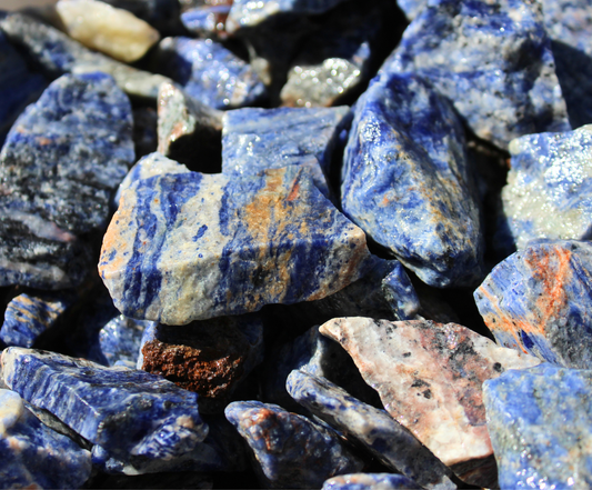 Sodalite "Granite" | Tumbling Rough Rock from South Africa | Raw Crystals