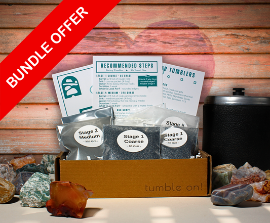 Valentine's Day Tumble Bundle | Pre-Measured Grit Kit for 3 LB Barrel | Rock Tumbling