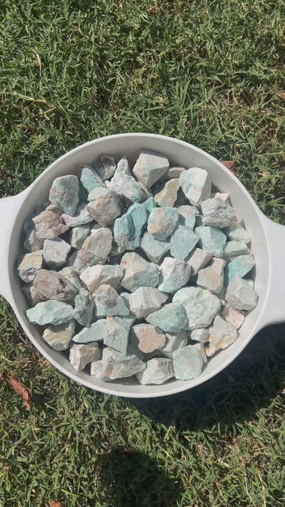 Amazonite | Tumbling Rough Rocks from Brazil | 1" - 2" Raw Crystals