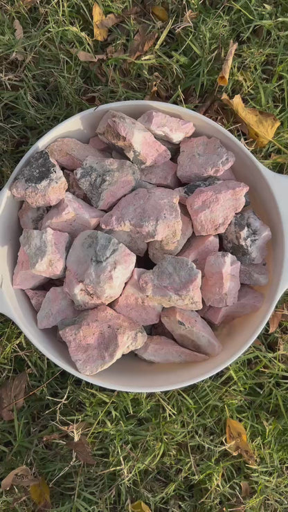 Rhodonite | Tumbling Rough Rocks from Peru | 2" - 4" Raw Crystals