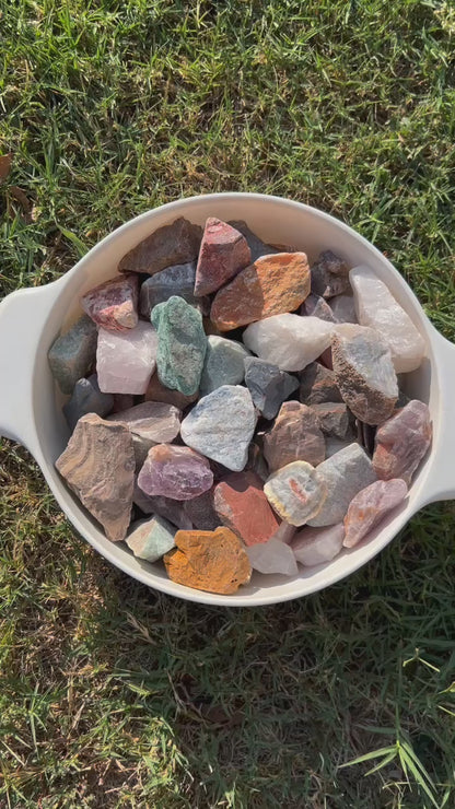 Brazil Mix | Large Tumbling Rough Rock Mix | 2" - 3" Raw Crystals