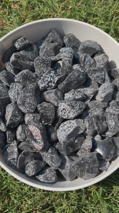 Snowflake Obsidian | Tumbling Rough Rock | 1" - 2" Raw Crystals