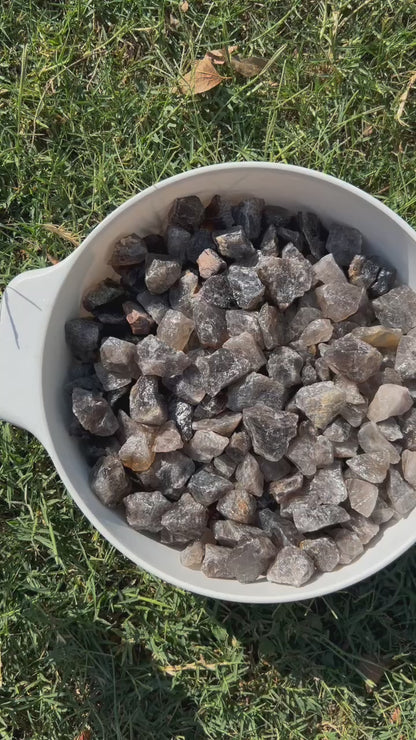 Smoky Quartz | Tumbling Rough Rocks from Madagascar | 1" - 2" Raw Crystals