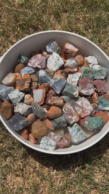 Agate Mix  | Tumbling Rough Rocks from Mexico, Brazil, South Africa, India | Raw Crystals