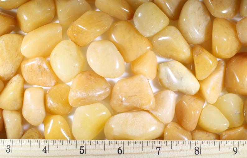 Yellow Quartz Tumbled Gemstones-Quartz Polished Stones
