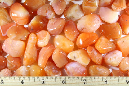 Banded Carnelian Tumbled Gemstones | Size: 1" - 1.5"
