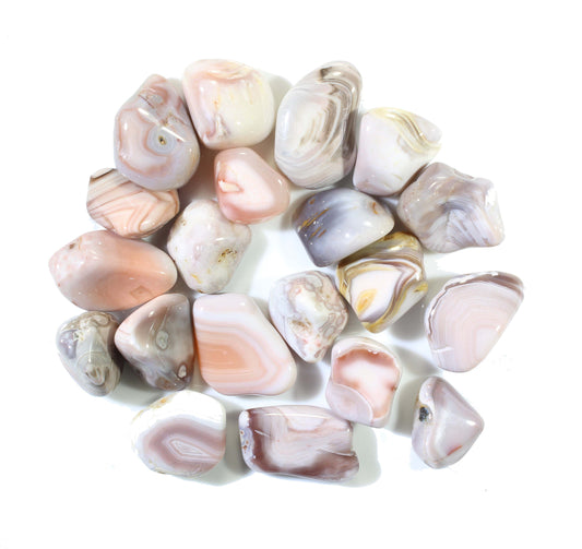 Pink Botswana Agate Tumbled Gemstones - Medium